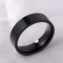 Черное кольцо из титановой нержавеющей стали 316 6 мм для мужчин и женщин 2024 - купить недорого