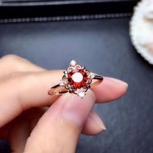 Fashion Hollowing square S925 silver natural red garnet gem ring natural gemstone ring woman girl weddings party gift jewelry 2024 - buy cheap