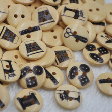30/50/100pcs botões de madeira misturados 15mm costura artesanato miscelânea lotes wb338 2024 - compre barato