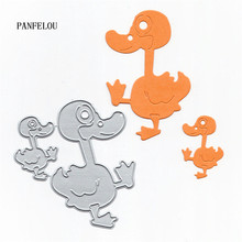 PANFELOU The duck family paper die cutting dies metal craft Scrapbooking/DIY Easter Easter Embossing mould cards 2024 - buy cheap