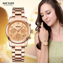 MEGIR Luxury Quartz Women Watches Relogio Feminino Fashion Sport Ladies Lovers Watch Clock Top Brand Chronograph Wristwatch 2057 2024 - buy cheap