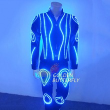 Светодиодная одежда, светящаяся одежда, Сияющие костюмы EL Costumes 2017, горячая мода, шоу, мужские светодиодные штаны, танцевальные аксессуары, Бесплатная доставка 2024 - купить недорого