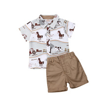 Блузка с коротким рукавом и шорты для мальчиков 2024 - купить недорого