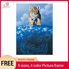 Алмазная вышивка в рамке с изображением тигра и земли, картина с квадратными стразами, 5D алмазная живопись с животными, подарок для детей 2024 - купить недорого