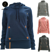 Plain Sweatshirt 5xl Plus Size Hoodie With Pocket 4xl Poleron Mujer 2021 Ulzzang Turtleneck Hoodie Solid Tunic Long Sleeve Women 2024 - compre barato