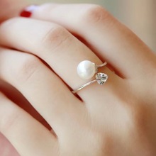 925 Silver Pearl Ring Finger Ring Settings Adjustable Resizable Ring Findings and Component Jewelry Parts Fittings Accessories 2024 - buy cheap