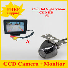 2 in 1 HD CCD backup reversing Camera +4.3" HD  Car Mirror Monitor , Rear view mirror monitor car parking Rearview camera 2024 - buy cheap