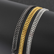 7mm ouro/preto/prata aço inoxidável curb cubana link chain pulseiras festa jóias presente pulseiras para homens 2024 - compre barato