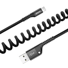 car spring retractable usb cable for iPhone 11 pro xs max xr 8 7 6s plus 5se ipad charger fast charging data for lightning cable 2024 - buy cheap