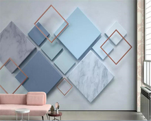 Beibehang-papel tapiz 3d para pared, mural geométrico Simple, mosaico de mármol cuadrado, Fondo de TV, mural 3d 2024 - compra barato