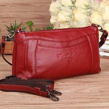 Real Cowhide Genuine Leather Messenger Single Shoulder Bag Women Fashion Casual Small Tote Bags Famous Brand Ladies Handbag New 2024 - buy cheap