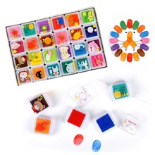 12/24 Colors DIY Kids Finger Painting Inkpad Toy Scrapbooking Vintage Crafts Ink Pad Colorful Stamps Drawing Toy for Children 2024 - buy cheap