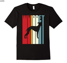 Whippet Silhouette Cool Dog Whippet Shirt harajuku streetwear men short sleeve o-neck cotton t-shirt cool tees tops 2024 - buy cheap