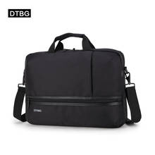 DTBG Classic Laptop Briefcase Men Women Business Bag Two Leather Stripe Shoulder Bags Office Messenger Cartera Maleta Sac Homme 2024 - buy cheap