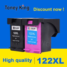 Toney king 122xl cartucho de tinta recarregado, cartucho de substituição para impressora hp 122xl envy 5530 4632 3000 deskjet 3054 3052a 3540 1000 2000 2024 - compre barato