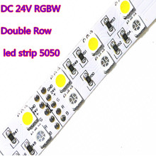Tira de luces led RGBW de doble fila, 24V CC, 5M, RGB + cinta de luz flexible blanca/cálida, resistente al agua IP21, IP67, 5M, 120Led/M, 600led, negro 2024 - compra barato