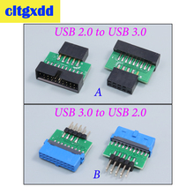 Cltgxdd usb3.0 19 pinos 20 pinos fêmea para usb2.0 9 pinos macho adaptador usb 3.0 19/20 pinos para usb 2.0 9pin adaptador de conector 2024 - compre barato