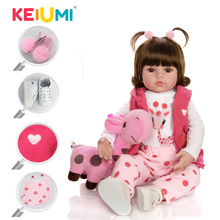 Keiumi-boneca infantil, boneca realmente em silicone, realmente realizada, com desenhos, presente de aniversário 2024 - compre barato