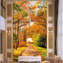 wellyu Custom wallpaper 3d photo murals beautiful maple forest road 3D porch aisle corridor mural wallpaper 3d papel de parede 2024 - buy cheap