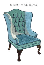 Chair with blue color 2.6"wide embroidery patch  for have a sleep/play a game/Hide and Seek 2024 - buy cheap