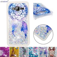 Capa para telefone samsung galaxy j3 2016, capa bonita com glitter líquido de areia movediça/ds embutida 2024 - compre barato