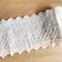 YACKALASI Cotton Lace Eyelet Embroidered Lace Fabrics Off White Vintage Swiss Cotton Voile Flower Trims Diy 11.5cm 2024 - buy cheap