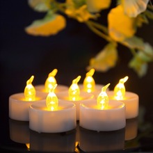 Flickering Tealights 12 pieces Mini Gold Led candle Amber Glow Blink velas decorativas decoracion hogar velas led with battery 2024 - buy cheap
