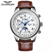 GUANQIN Men's Full steel Automatic Mechanical Watches Men Luxury Fashion Casual Sports Perpetual Calendar waterproof Wristwatch 2024 - buy cheap