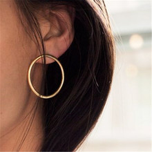 gold color big hoop earrings for women circle earrings brincos de argola aros largos bijoux loop earrings hoops ohrringe 2024 - buy cheap