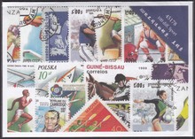 Álbum de selos esportivo com 50 unidades, todo diferente de muitos países, sem repetição, sem uso, para coleção 2024 - compre barato
