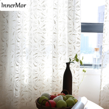 Innermor White Curtains For Living room Embroidered Curtains for bedroom Voile Faux Linen Sheer for kitchen Windows Customized 2024 - buy cheap