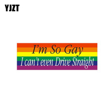 Yjzt adesivo de carro 14.4cm * 4.8cm estou gay nem posso dirigir em linha reta adesivo engraçado decalque pvc 12-0247 2024 - compre barato
