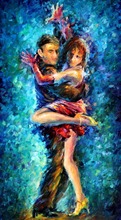 Pintura hermosa decoración del hogar hermosa danza colorida pinturas al óleo lienzo abstracto moderno arte fino de alta calidad pintado a mano 2024 - compra barato