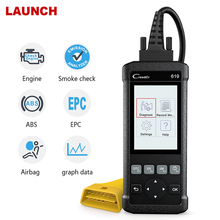 Launch CR619 OBDII Automotive Scanner SAS ABS SRS Airbag Multi-Language ODB2 Fault Code Reader OBD 2 Diagnostic Tool Free Update 2024 - buy cheap