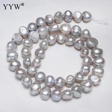 YYW High Quality Cultured Baroque Freshwater Pearl Beads Nuggets grey 8-9mm Approx 0.8mm Sold Per 14.5 Inch Strand 2024 - buy cheap