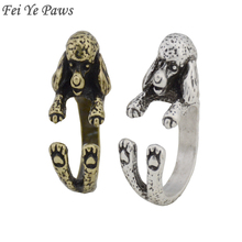 В стиле ретро, панк-французский пуделя щенок собака Обёрточная бумага кольца для Для женщин Anel милый с собакой в стиле ретро с изображением ... 2024 - купить недорого