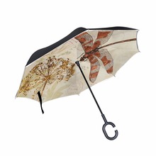 Dragonfly Windproof Reverse Double Layer Folding Inside Inverted Umbrella Long-Handle Umbrella Sunshade C-Shaped Handle 2024 - buy cheap