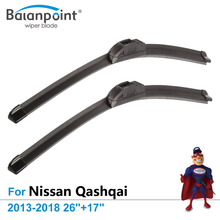 Wiper Blades For Nissan Qashqai 2013-2018 26"+17", Set of 2pcs, Best Auto Accessories 2024 - buy cheap