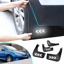 For Peugeot 206 1998-2012 Car Fender Mud Flaps Front Rear Mudflaps Mud Splash Guards Safety Reflective Warning Mudguards 4Pcs 2024 - buy cheap