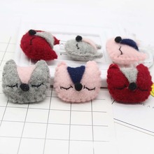 3pcs 5cm Wool Felt Fox Patches DIY Handmde Accessories For kids clothes Cartoon Children's hair clip Accessories 2024 - buy cheap