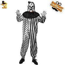 Traje de Cosplay de Halloween para hombres y adultos, conjunto de vestido de fantasía de Horror, mono de payaso blanco y negro para Purim, Cosplay 2024 - compra barato