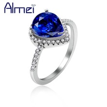 Almei-anillo de compromiso de Plata de Ley 925 con piedra de nacimiento y Circonia cúbica, anillo de boda con diamantes de imitación, joyería con caja 40% JZ116 2024 - compra barato