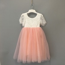 Vestido largo de encaje para niñas, vestido de fiesta de princesa con flores, traje de boda, blanco 2024 - compra barato