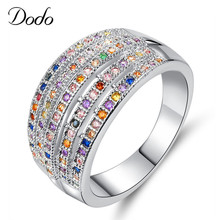 Anel de cz colorido para mulheres, anel oco de face larga para mulheres, joias para casamento, bijuterias, bague anillos, presente feminina rselecionada 2024 - compre barato