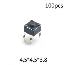 100 pcs/lot 4.5*4.5*3.8mm Push Button Switch 4 Pin Micro Tactile Self-Reset Interruptor 12V 0.5A Tact Direct Patch 2024 - buy cheap