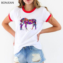Забавная футболка с акварельным принтом для маленьких мальчиков и девочек, белая Повседневная футболка, женский топ, 2019 2024 - купить недорого