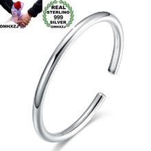 OMHXZJ-pulsera Simple de plata de ley 999 para hombre y mujer, brazalete de moda europea para fiesta, regalo de boda, en blanco, BA42 2024 - compra barato