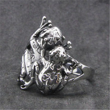 Anillo de rana de la suerte de nuevo diseño, joyería de acero inoxidable 316L, anillo de Animal de cultura Rock, 1 ud. 2024 - compra barato