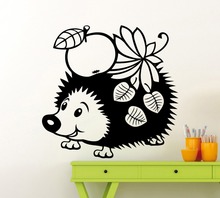 Kid Hedgehog With Friuts Cute Wall Decal Home Nursery Bedroom Loving Funny Decor Vinyl Art Wall Stickers Lovely Wallpaper Wm-416 2024 - buy cheap