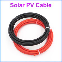Cable PV Solar, accesorio rojo y negro para sistema de energía solar, conductor de conexión TUV, 5 metros/rollo, 4 mm2 2024 - compra barato